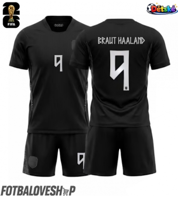 Norsko Erling Haaland #9 Dětské Venkovní Dres MS 2026 Krátký Rukáv (+ trenýrky)